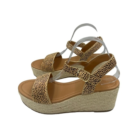 NWT J CREW Leopard Calf Hair Platform Espadrilles Black Tan Leopard 10 - Picture 7 of 11